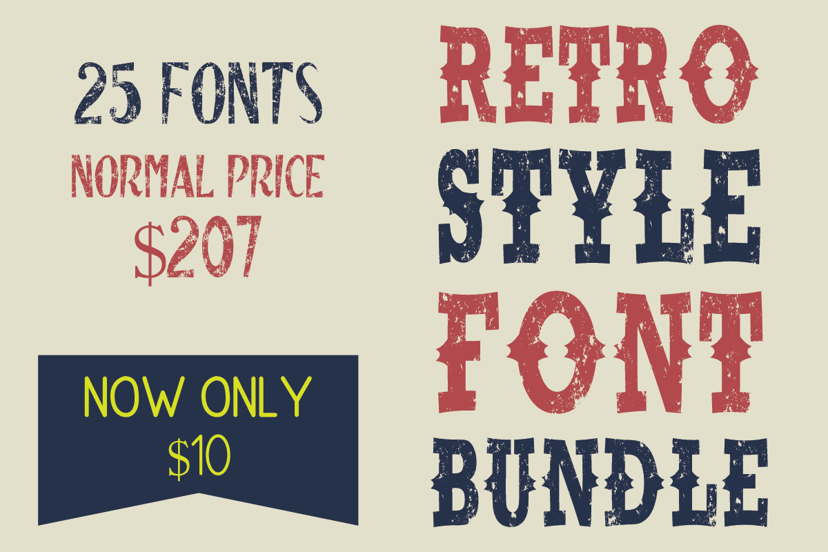 Retro Style Font Bundle - Retro Style Font Bundle