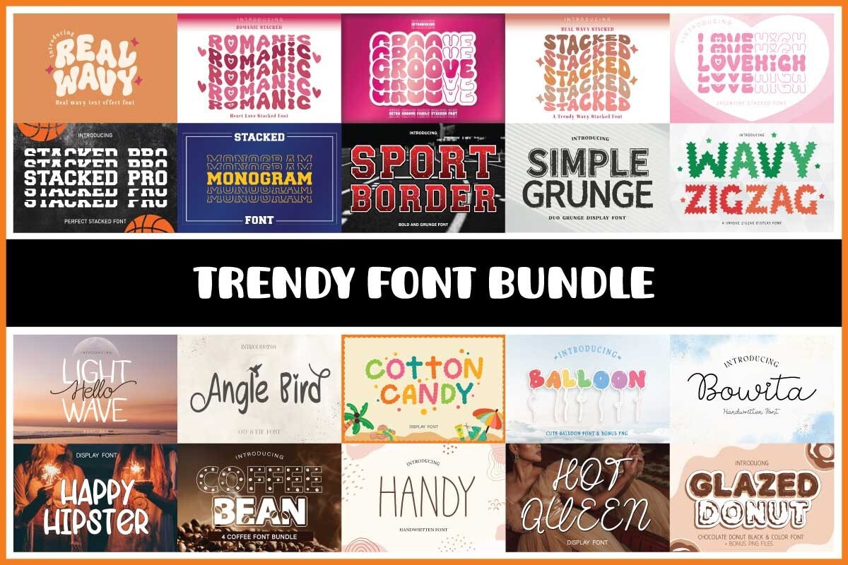 Trending Fonts Bundle - Trendy Font Bundle